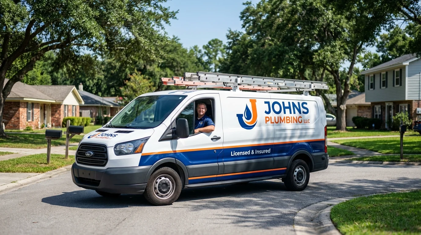 Johns Plumbing LLC service van in South Pasadena, CA