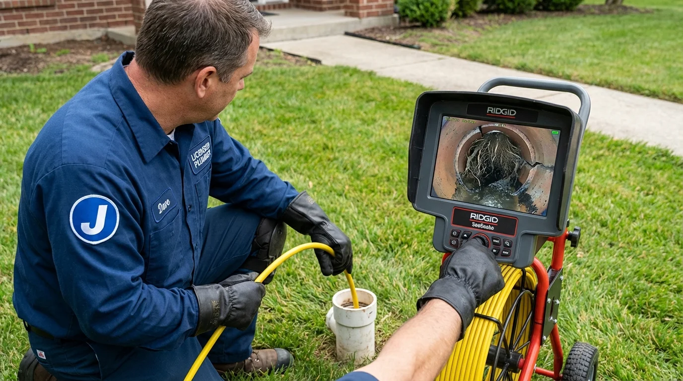 Sewer camera inspection being performed by Johns Plumbing LLC in South Pasadena