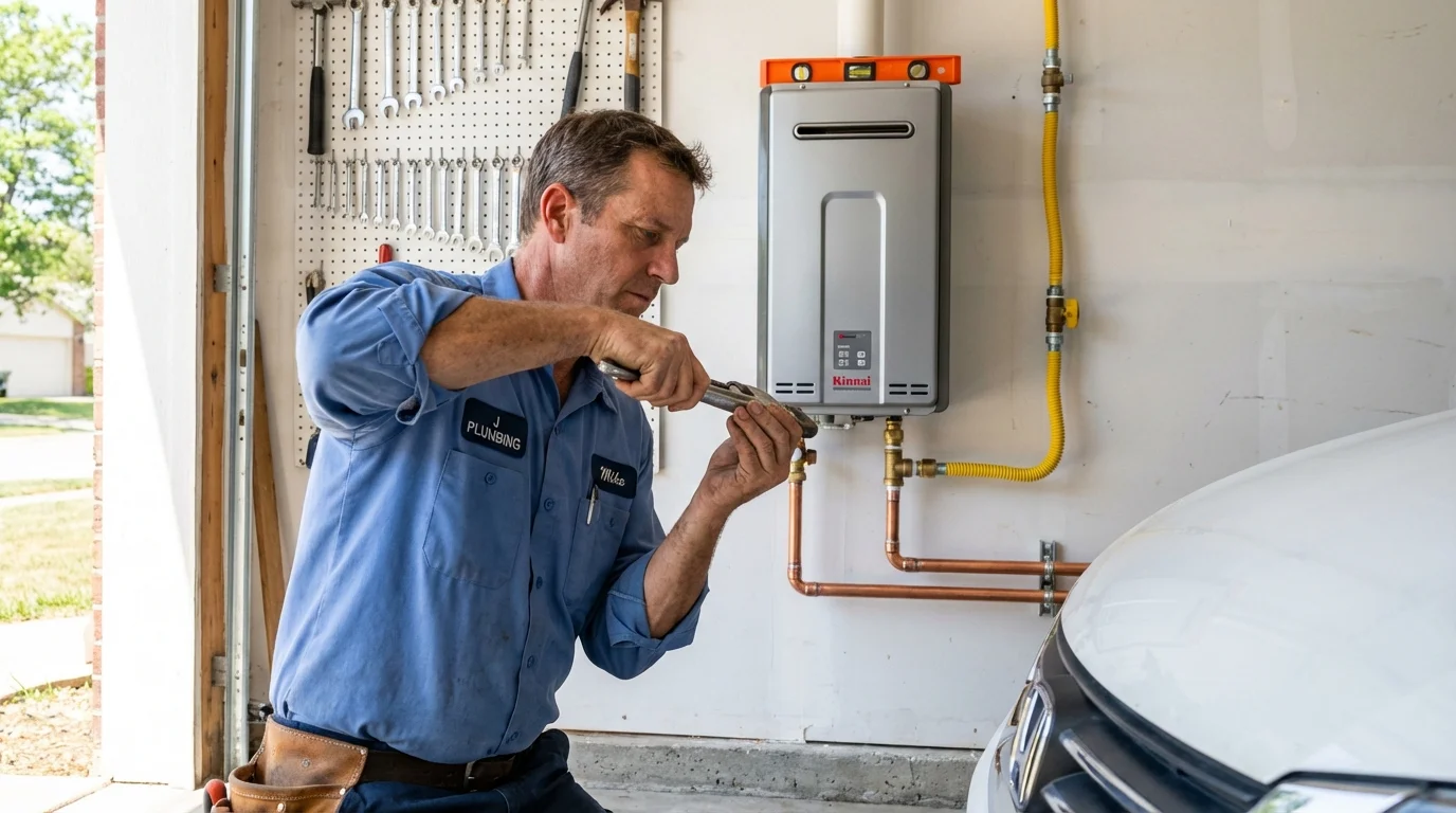 Tankless water heater installation by a Johns Plumbing LLC plumber in South Pasadena